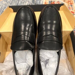 Banana Republic Black Leather Slip-On Loafers